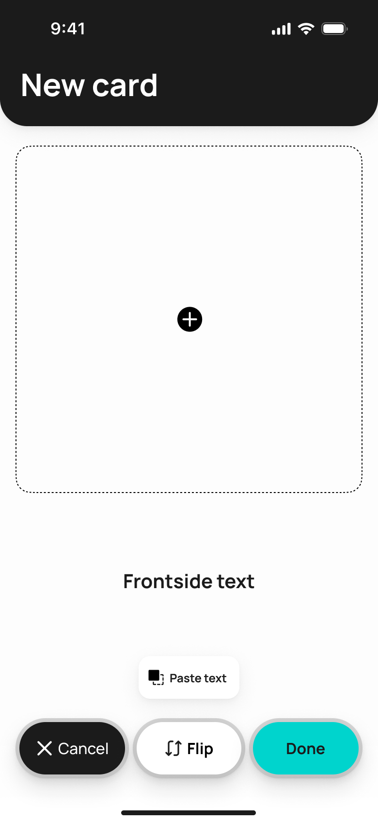 Flash Cards — порожня нова картка