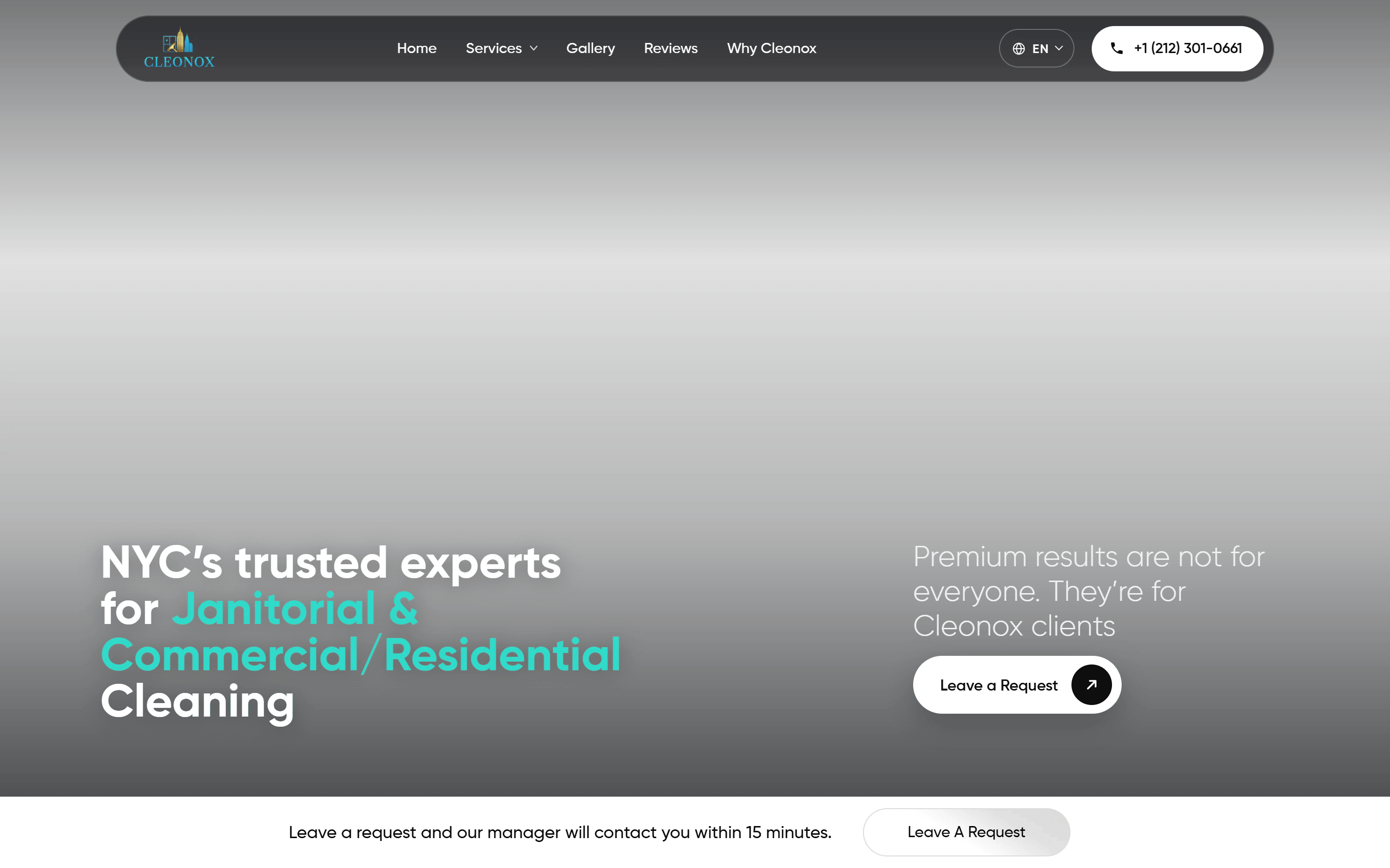 Cleonox — лендинг прибирання приміщень