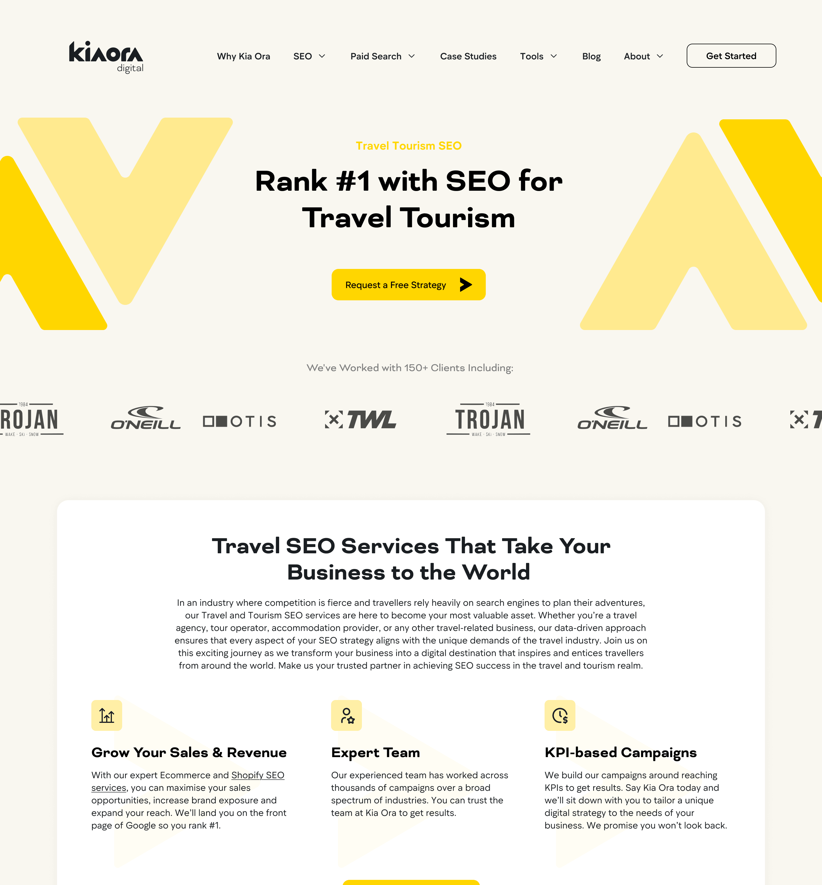 Kia Ora Digital — шаблон сторінки індустрії, Travel Tourism