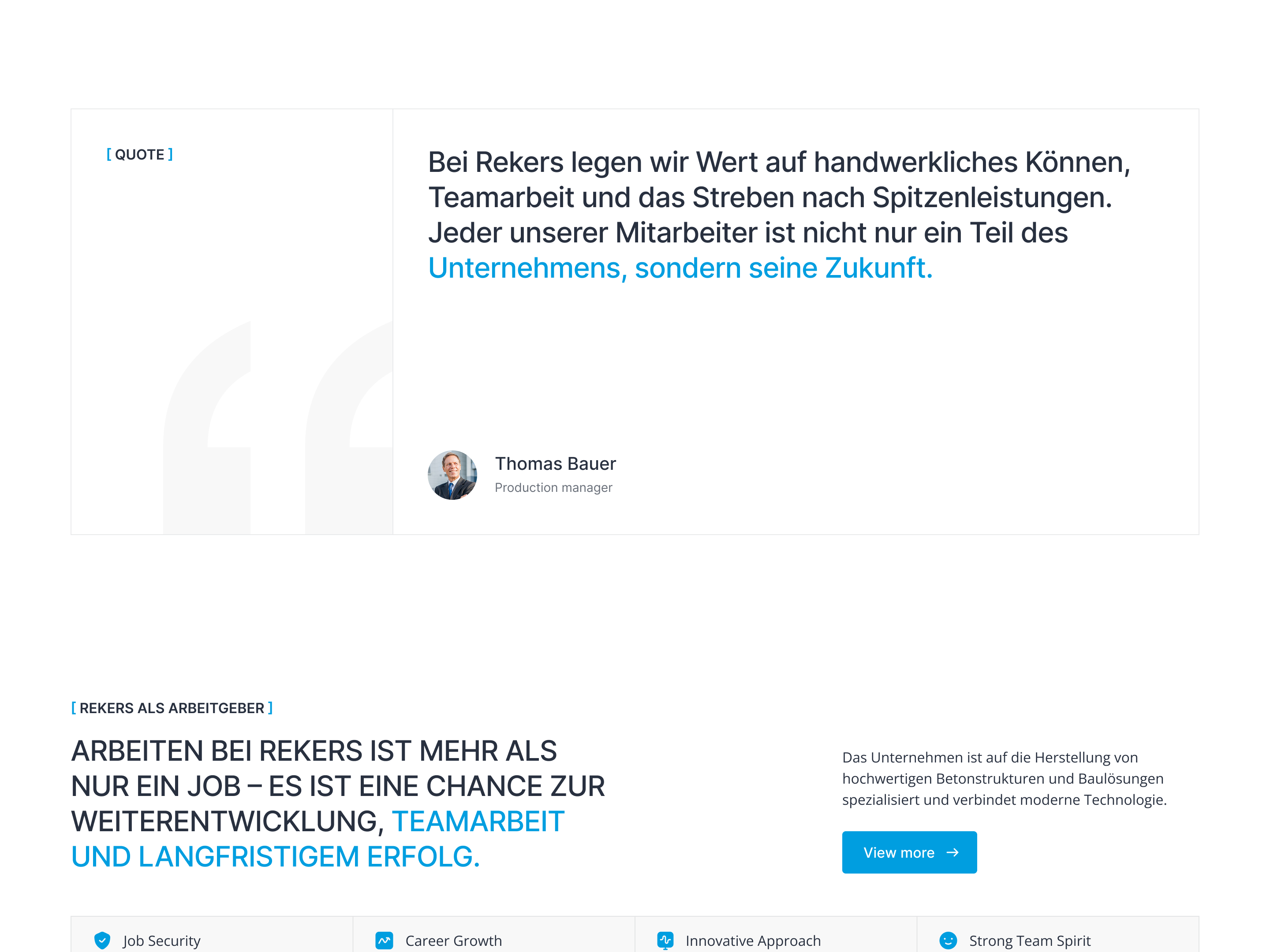 Rekers — цитата виробничого менеджера і блок «Rekers як роботодавець»