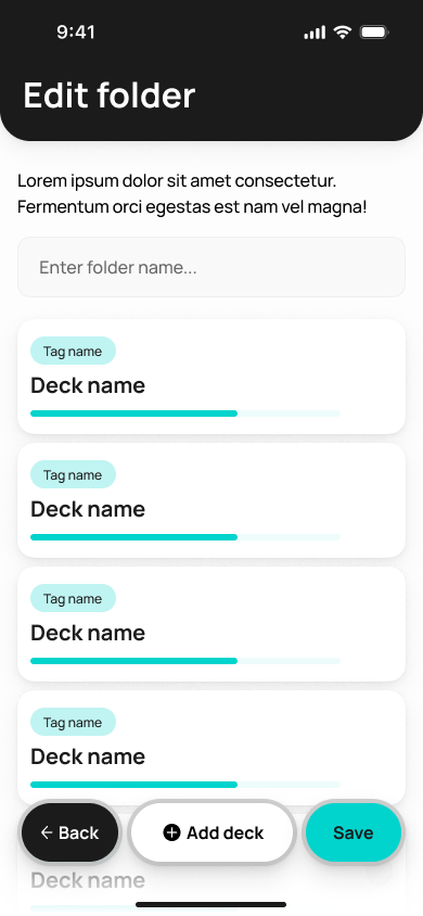 Flash Cards — редагування папки